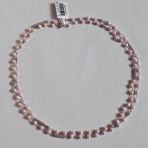 Lagos Pink Caviar Long Pink Ceramic Beaded Necklace - Picture 3 of 16